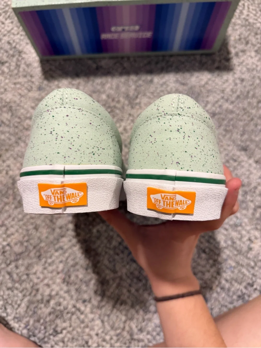 Vans Daniel Ricciardo F1 Driver Women's Mint Green Speckle Canvas Sneakers